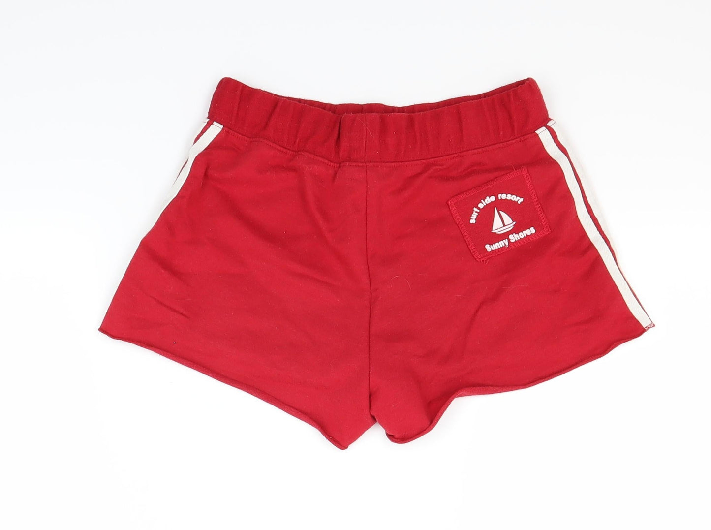 Active Girls Red Striped  Cut-Off Shorts Size 9-10 Years