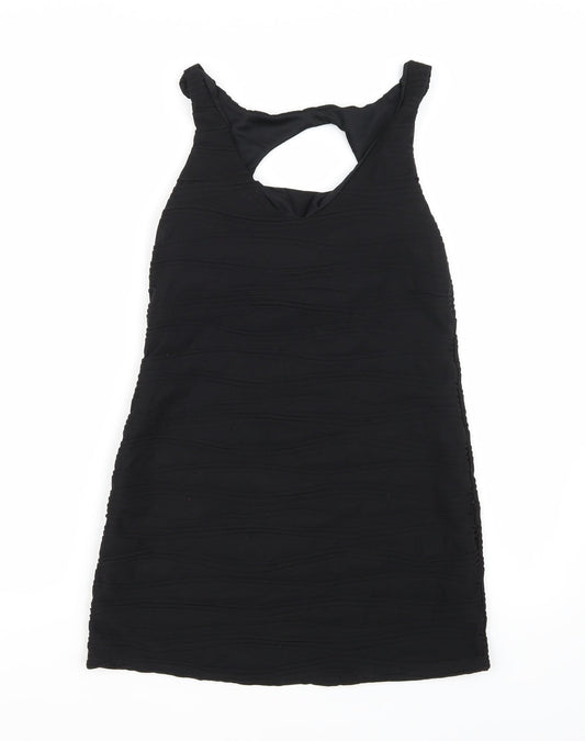 Boohoo Womens Black  Rayon A-Line  Size S