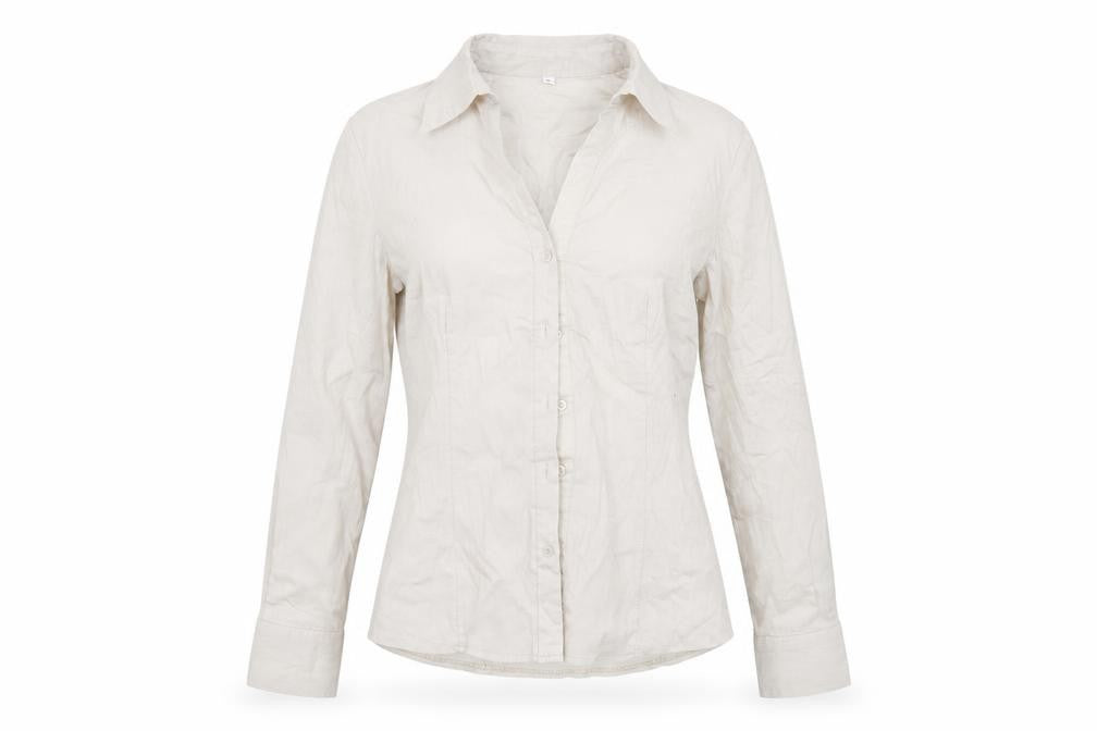Womens UK Size L Preworn Grey Basic Button-Up