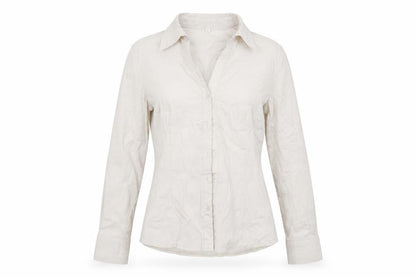 Womens UK Size L Preworn Grey Basic Button-Up