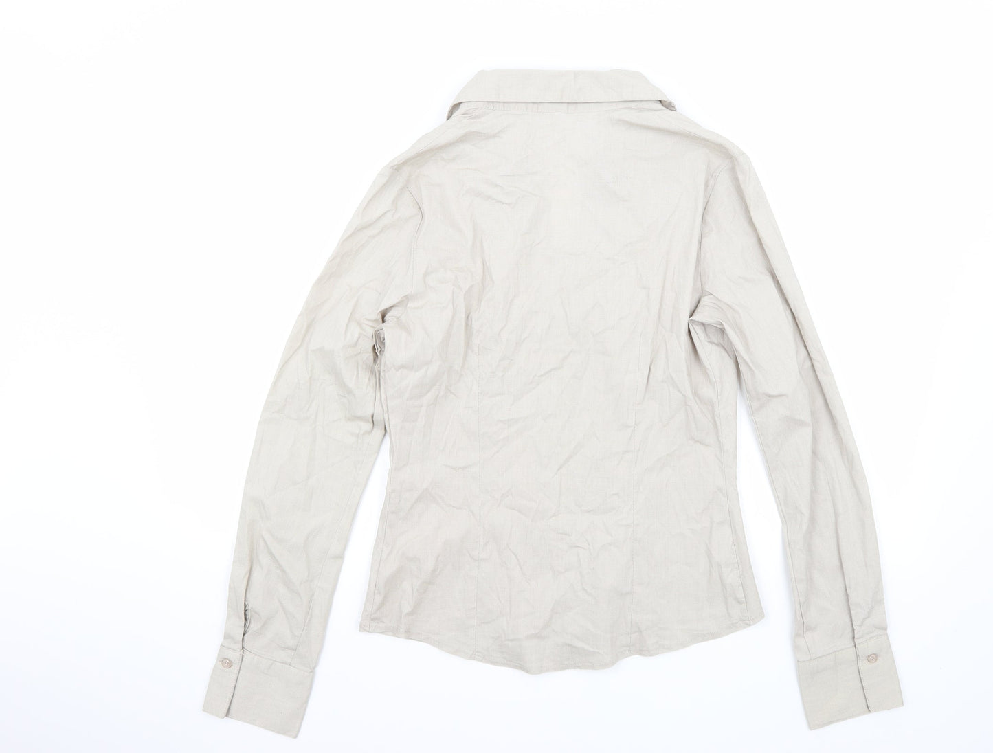 Womens UK Size L Preworn Grey Basic Button-Up