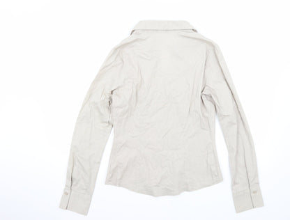 Womens UK Size L Preworn Grey Basic Button-Up