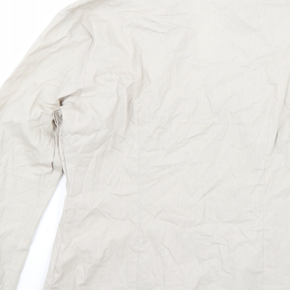 Womens UK Size L Preworn Grey Basic Button-Up
