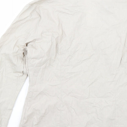 Womens UK Size L Preworn Grey Basic Button-Up