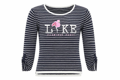 BSK Womens Blue Striped  Pullover Jumper Size M