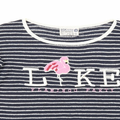 BSK Womens Blue Striped  Pullover Jumper Size M