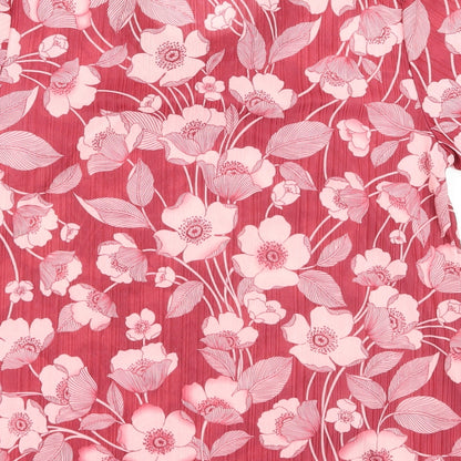 Fang hua Womens Pink Floral  Basic Blouse Size XL