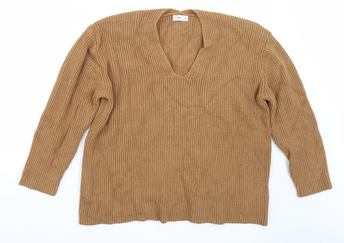 Mango Womens Brown   Pullover Jumper Size M