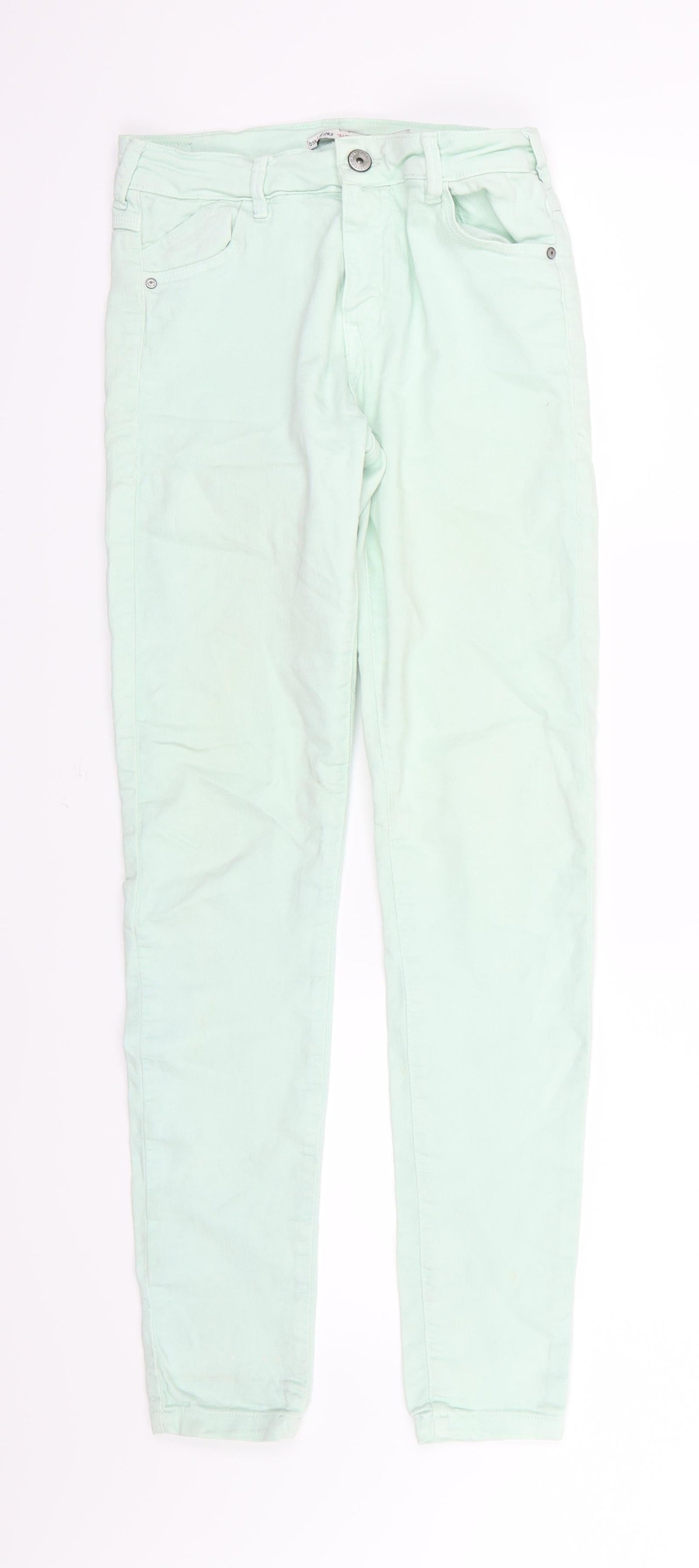 Bershka Womens Green  Denim Skinny Jeans Size 8 L29 in