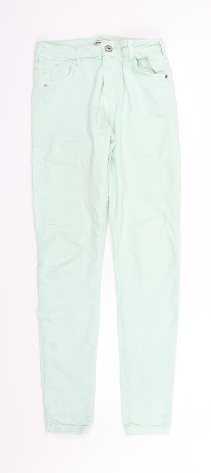 Bershka Womens Green  Denim Skinny Jeans Size 8 L29 in