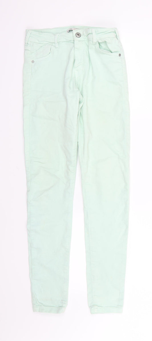 Bershka Womens Green  Denim Skinny Jeans Size 8 L29 in