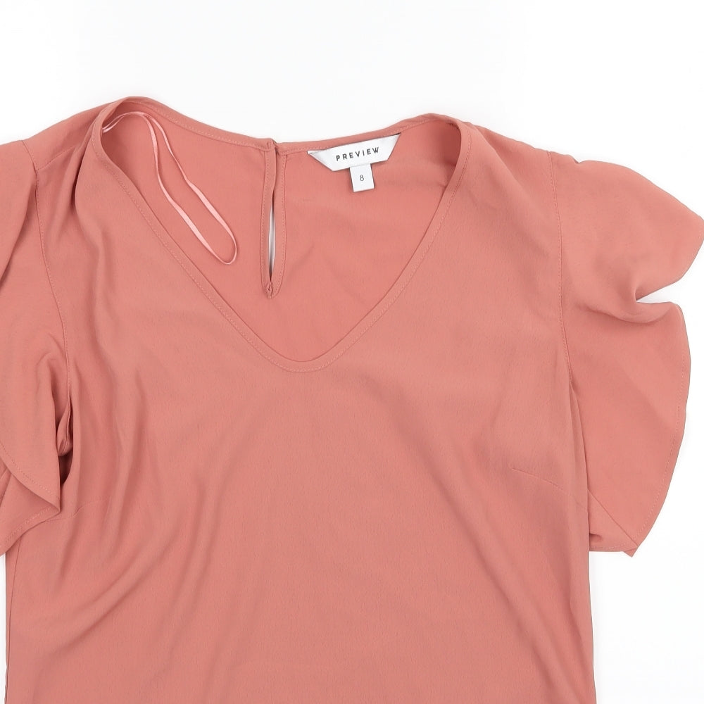 Womens UK Size 8 Preview Brown Basic Blouse