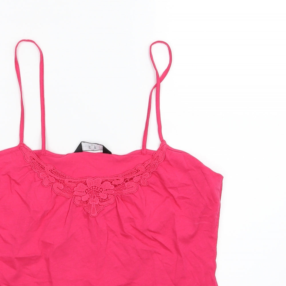 Womens UK Size 16 F&F Pink Basic Tank