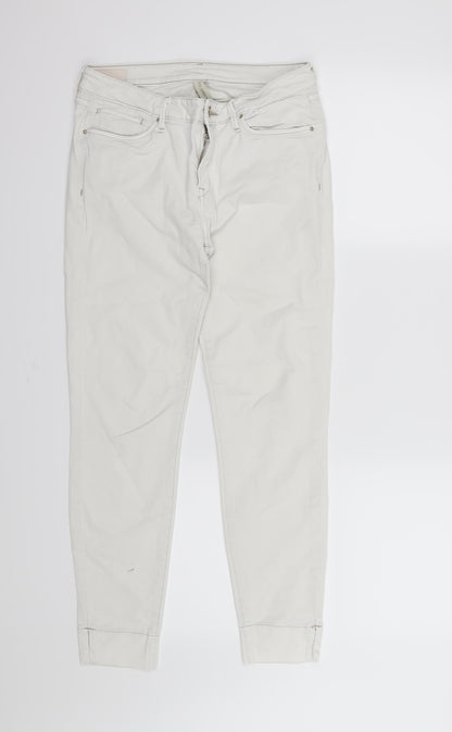 Mango Womens White  Denim Skinny Jeans Size 10 L26 in