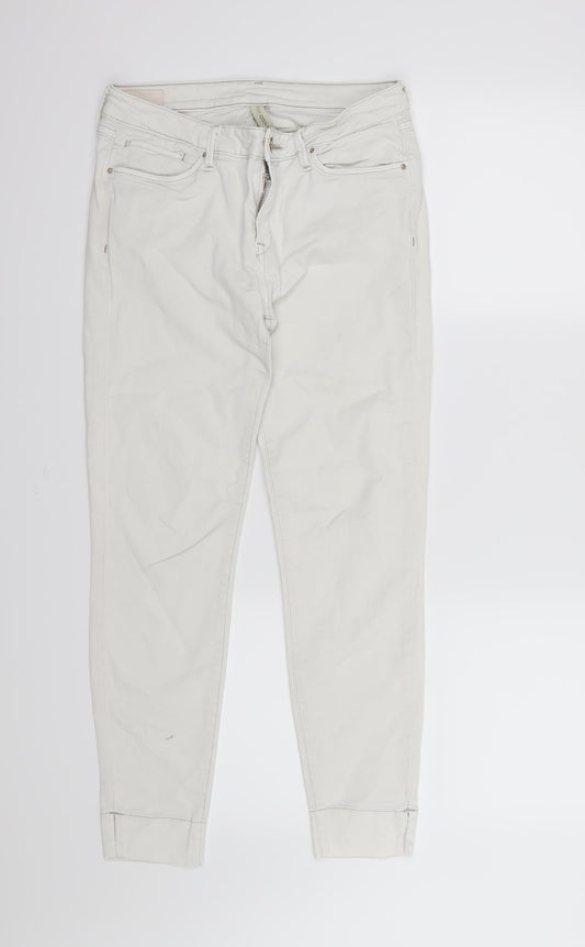 Mango Womens White  Denim Skinny Jeans Size 10 L26 in