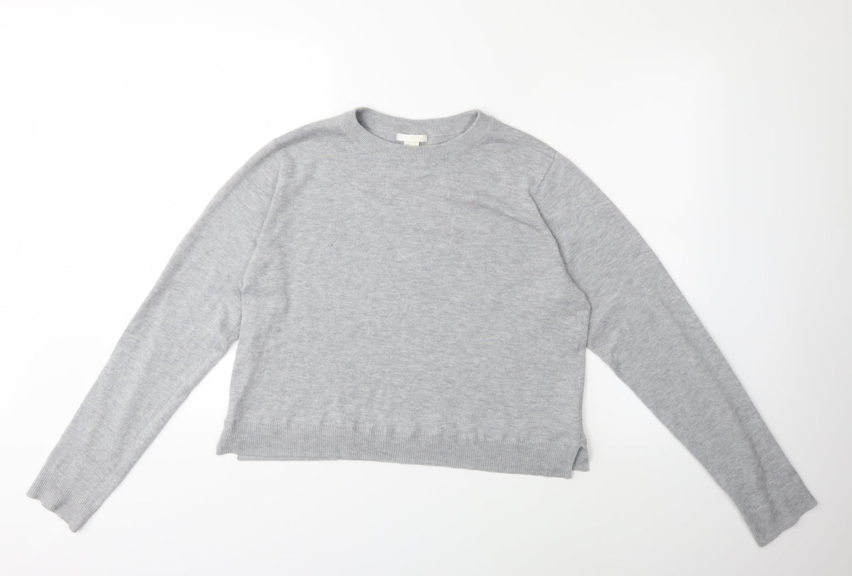 H&M Womens Grey  Knit Pullover Jumper Size L