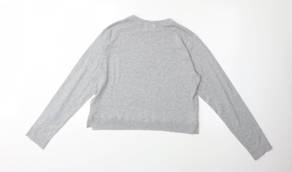 H&M Womens Grey  Knit Pullover Jumper Size L