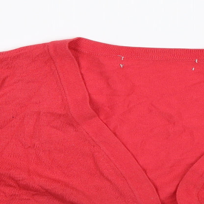 Debenhams Womens Pink  Knit Cardigan Jumper Size 10