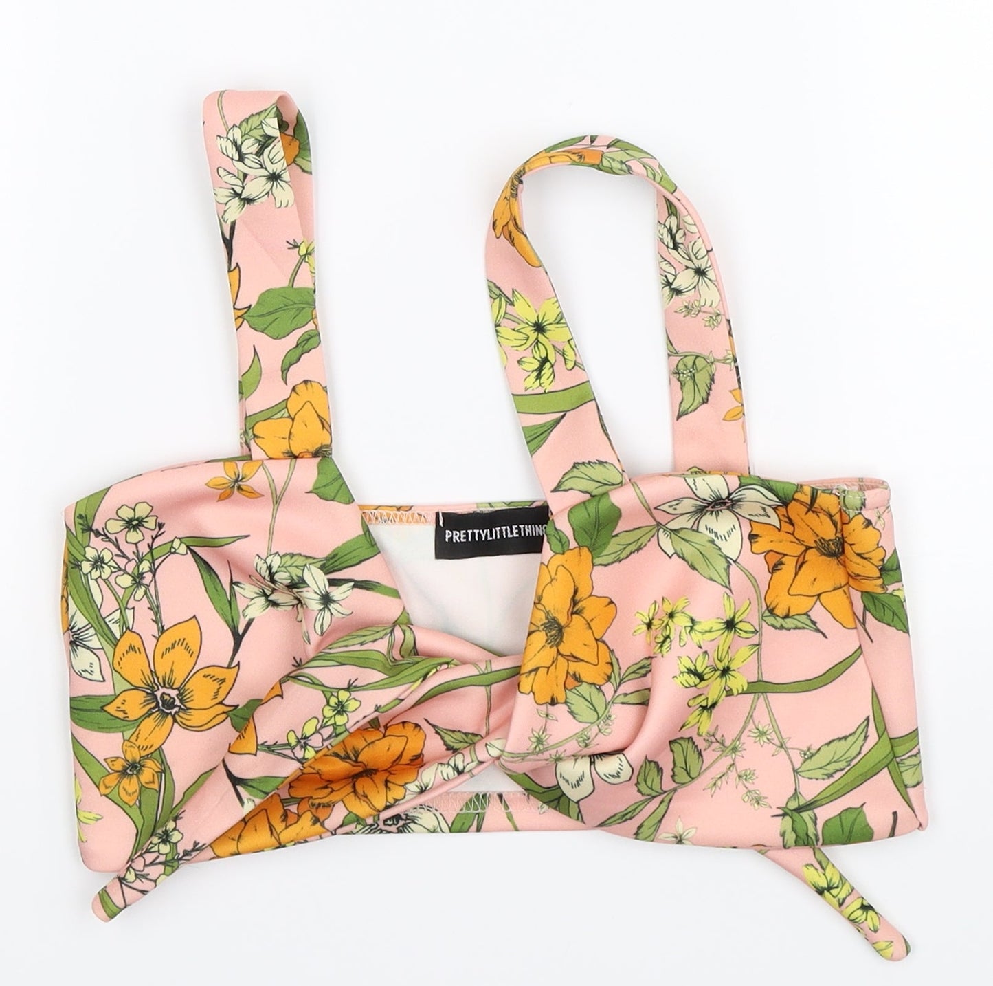 PRETTYLITTLETHING Womens Pink Floral  Basic Tank Size 10