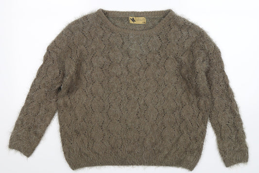 Katsumi Womens Beige  Knit Pullover Jumper Size M