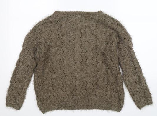 Katsumi Womens Beige  Knit Pullover Jumper Size M