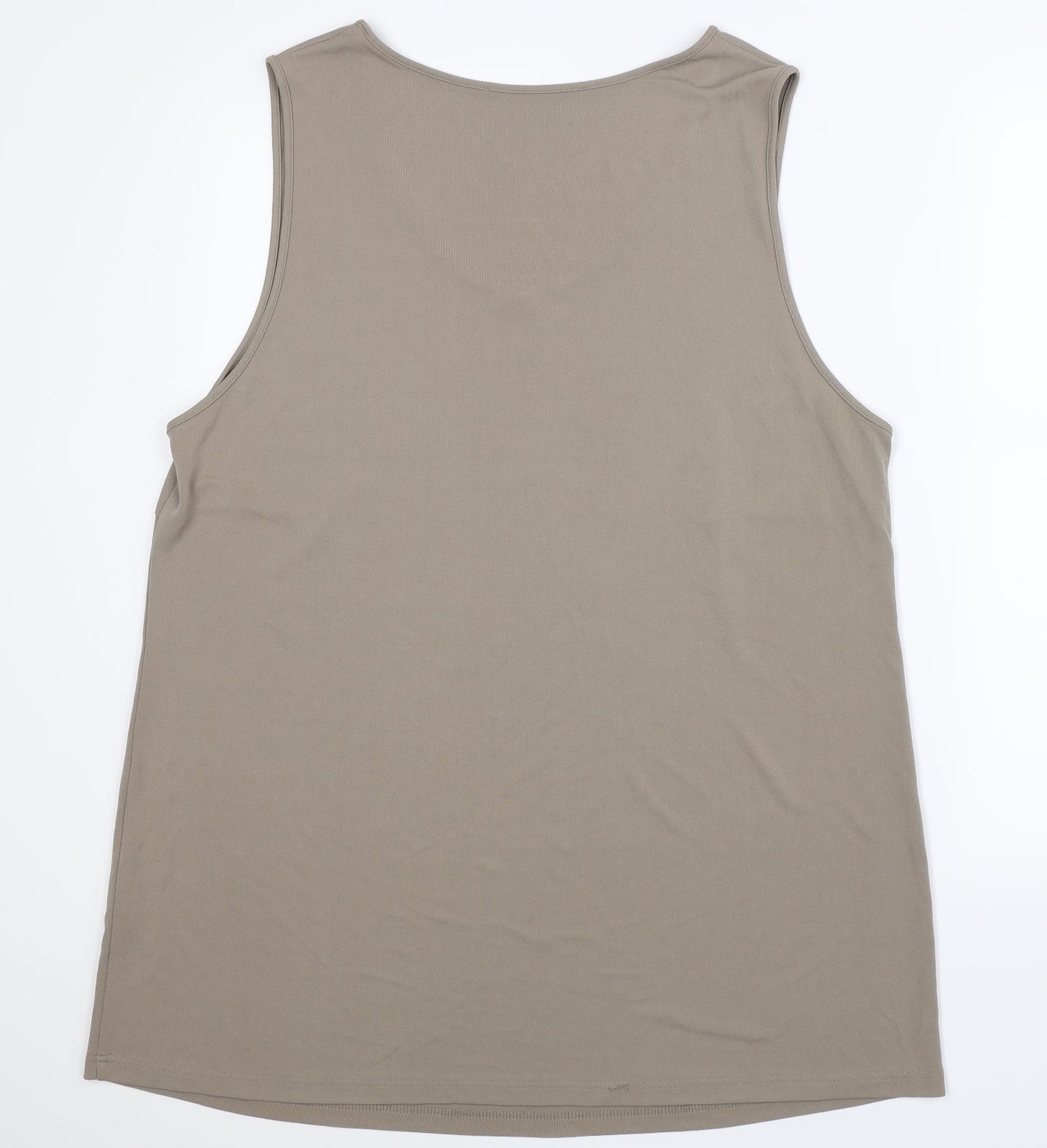 Womens UK Size XL Preworn Beige Basic Tank