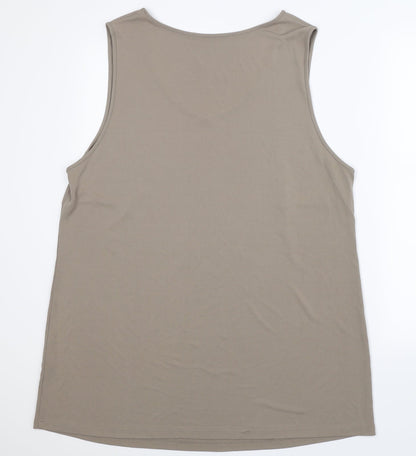 Womens UK Size XL Preworn Beige Basic Tank