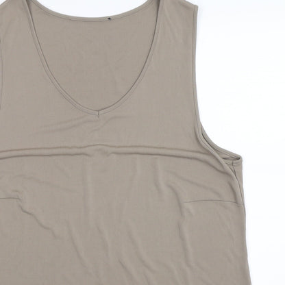 Womens UK Size XL Preworn Beige Basic Tank