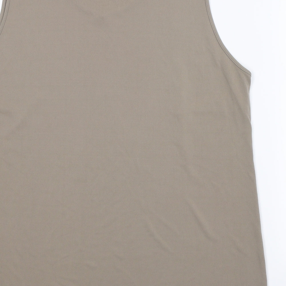 Womens UK Size XL Preworn Beige Basic Tank