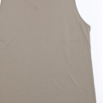 Womens UK Size XL Preworn Beige Basic Tank