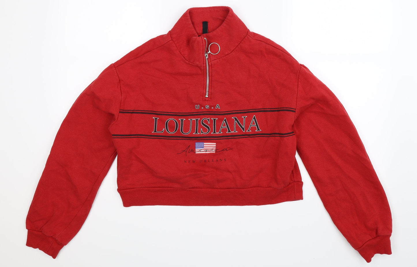 Divided Womens Red   Pullover Sweatshirt Size S