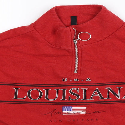 Divided Womens Red   Pullover Sweatshirt Size S