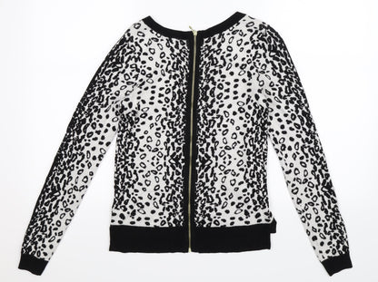 H&M Womens Multicoloured Animal Print Knit Pullover Jumper Size XS