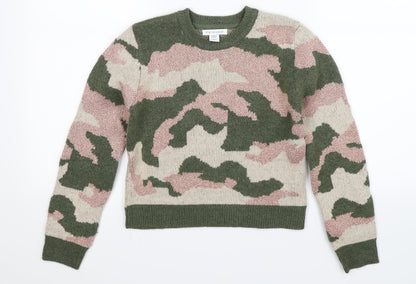 Primark Boys Multicoloured Camouflage Knit Pullover Jumper Size 9-10 Years