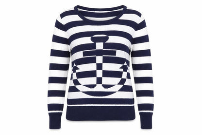 Peacocks Womens Blue Striped Knit Pullover Jumper Size 10