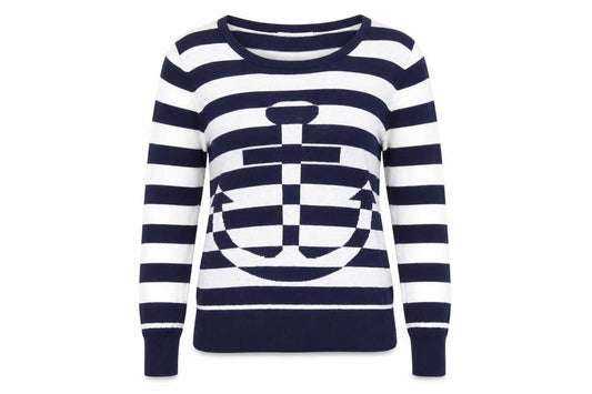 Peacocks Womens Blue Striped Knit Pullover Jumper Size 10