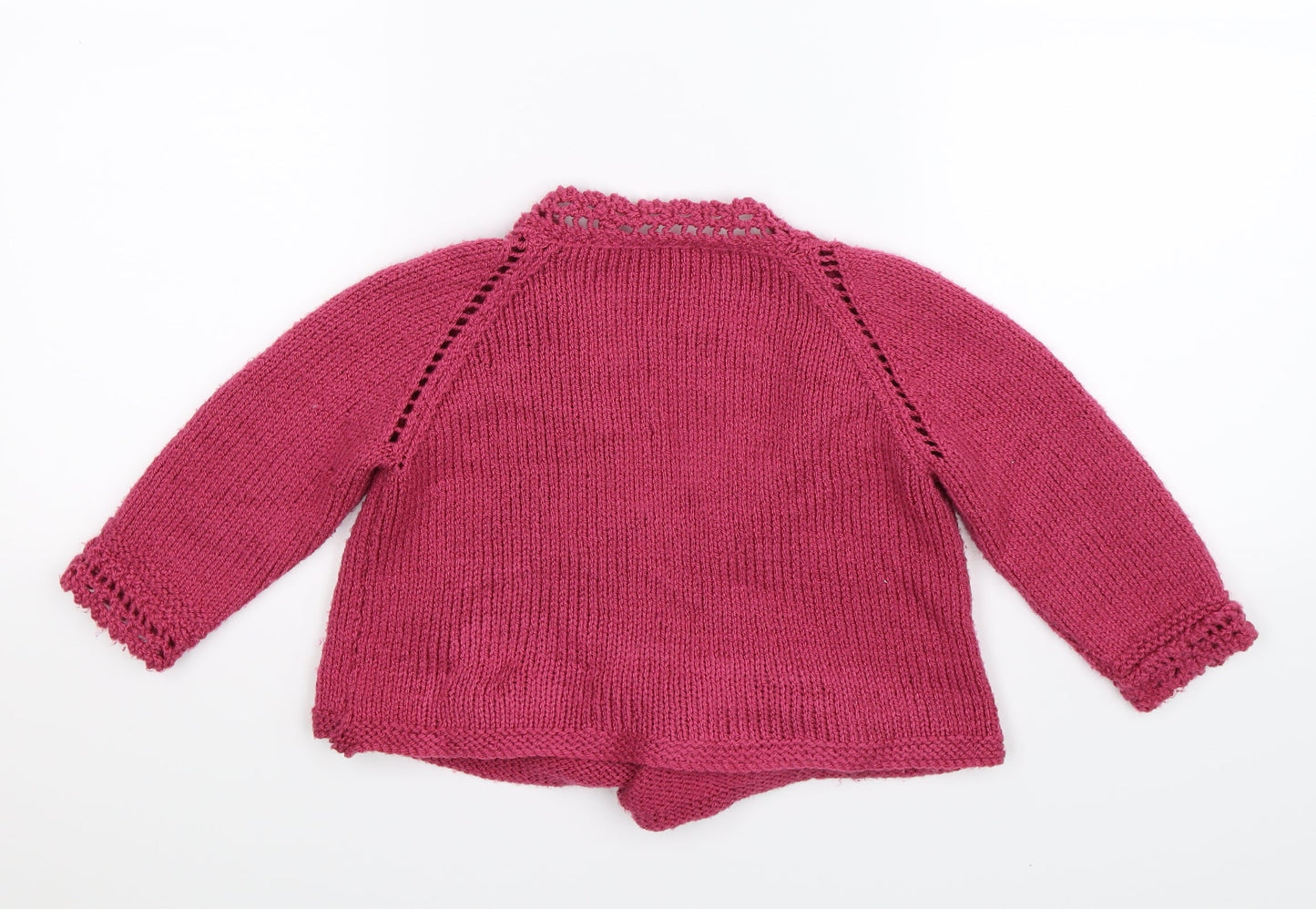 Preworn Girls Pink  Knit Cardigan Jumper Size S