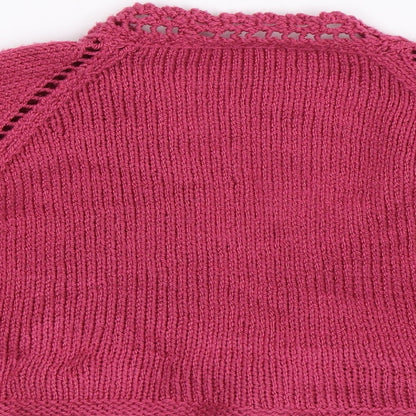 Preworn Girls Pink  Knit Cardigan Jumper Size S