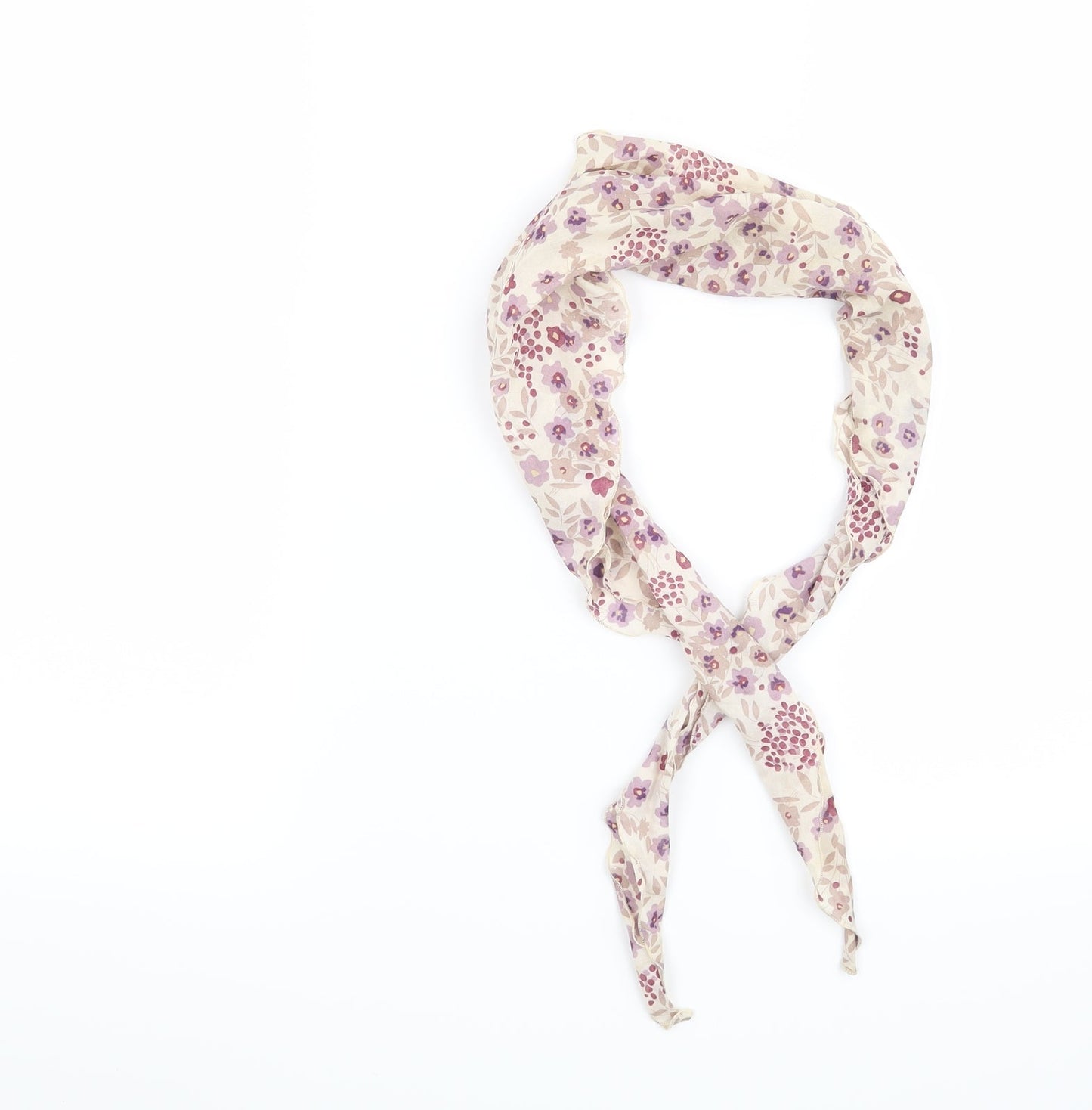 Preworn Womens Beige Floral   Scarf