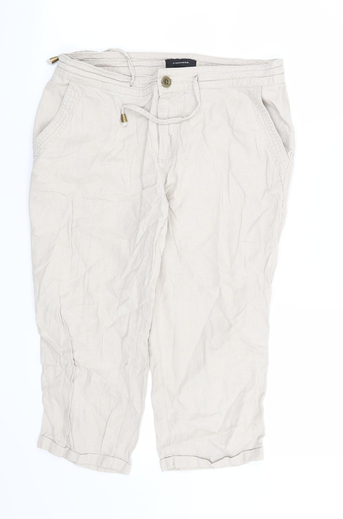 Womens UK Size 12 Atmosphere Regular Fit  Beige Trousers