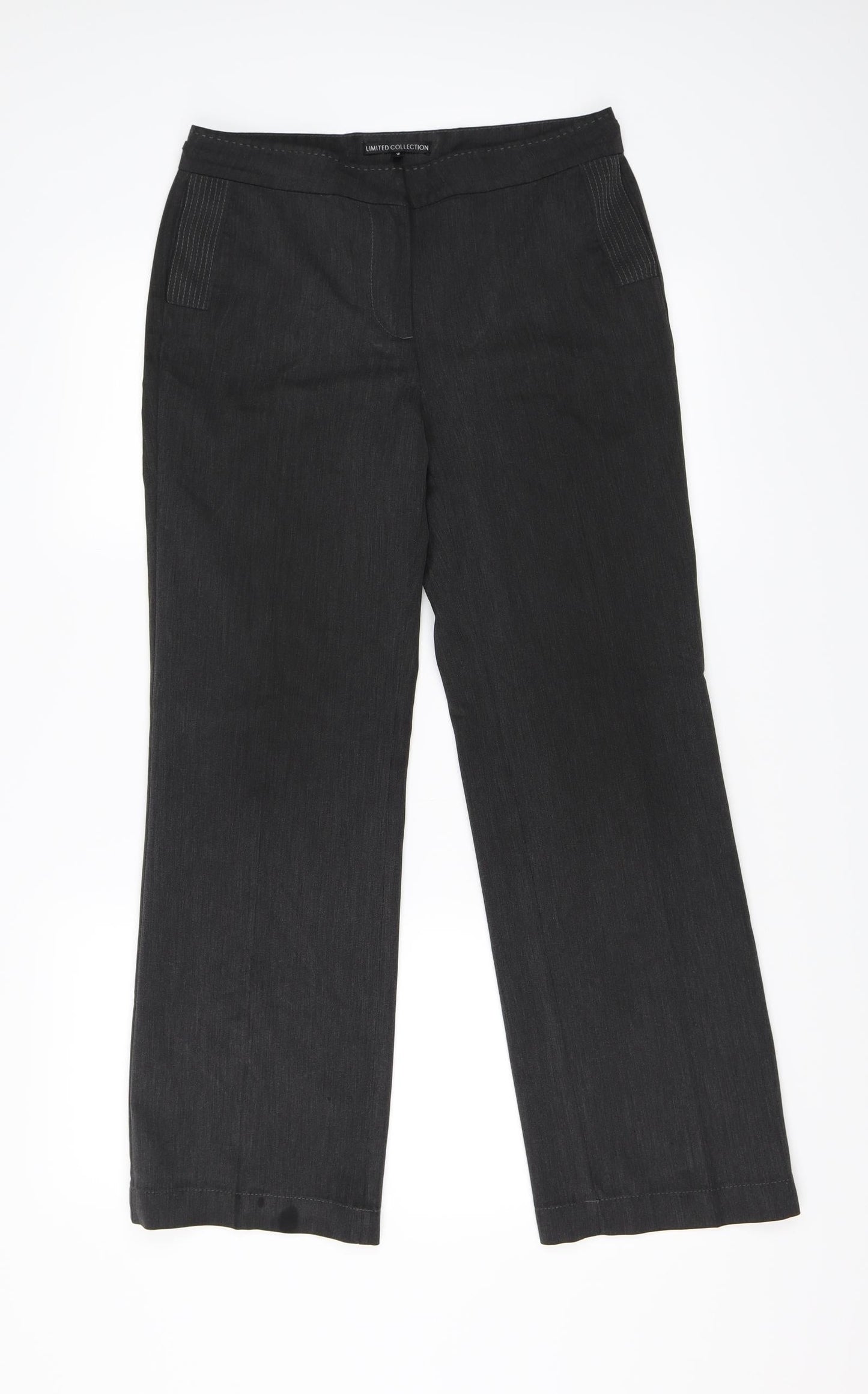 Womens UK Size 10 Marks and Spencer Regular Fit  Grey Trousers