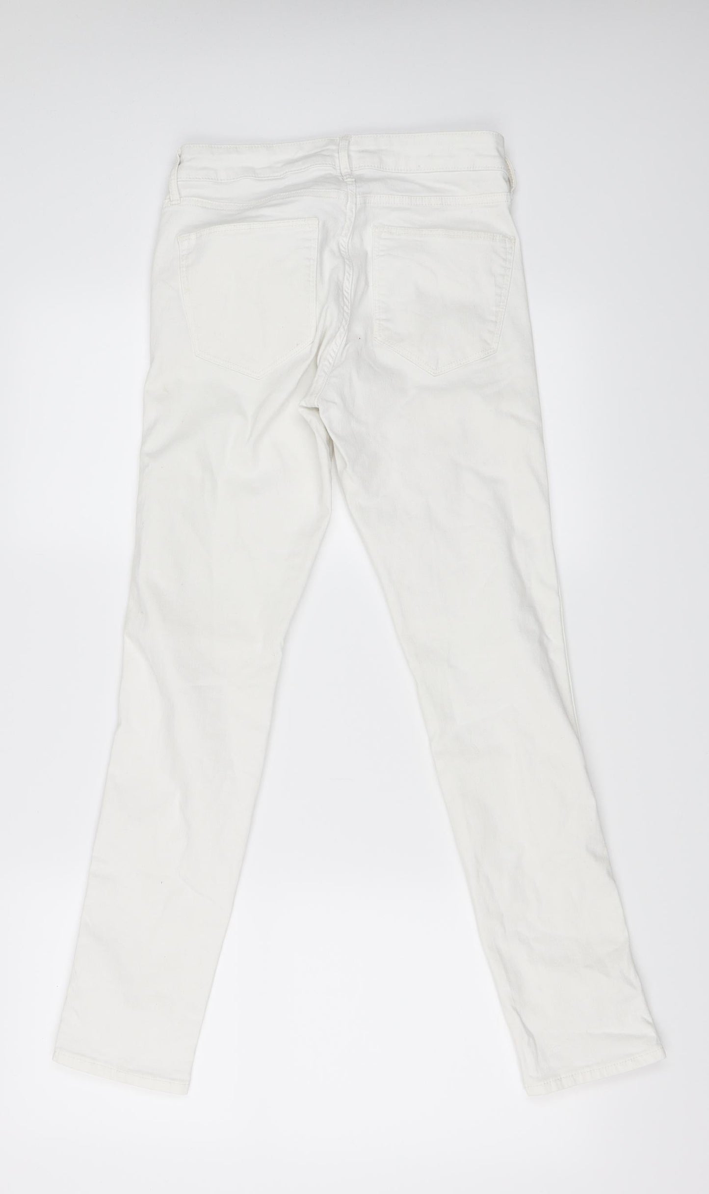 Womens UK Size 27 in H&M Regular Fit Skinny Ivory Jeans