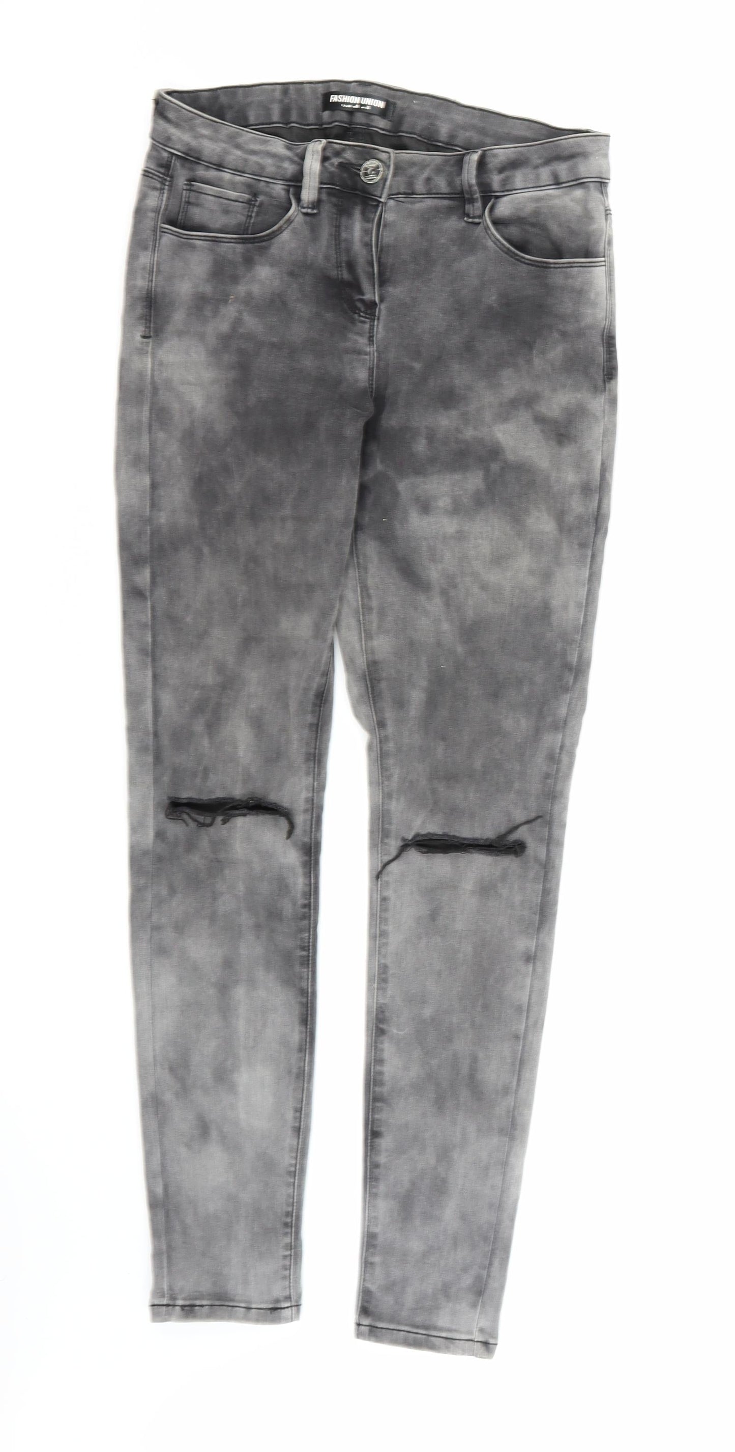 Womens UK Size 10 Fashion Union Regular Fit Skinny Grey Jeans