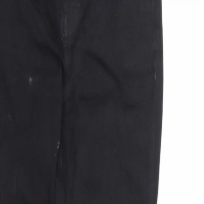 Topshop Womens Black  Denim Tapered Jeans  L32 in