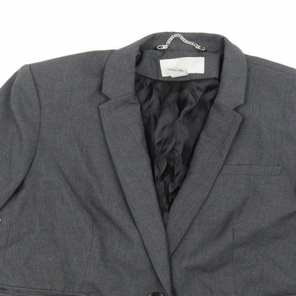H&M Womens Grey  Rayon Jacket Suit Jacket Size 12