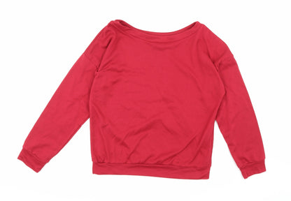 Preworn Womens Red  Jersey Pullover Sweatshirt Size L
