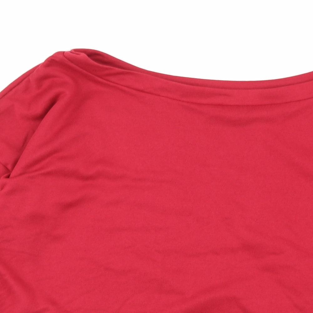 Preworn Womens Red  Jersey Pullover Sweatshirt Size L