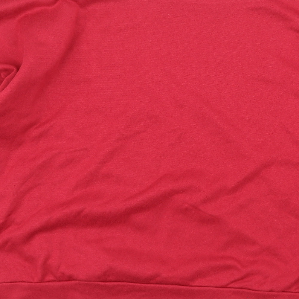 Preworn Womens Red  Jersey Pullover Sweatshirt Size L