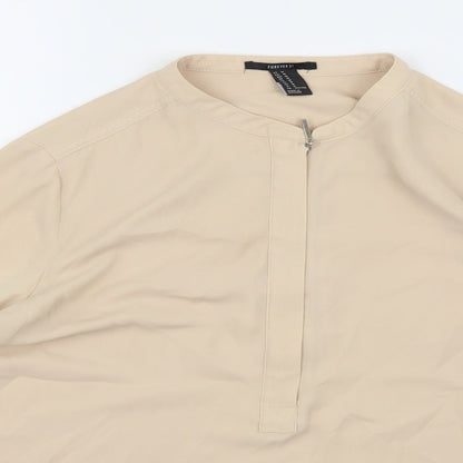 FOREVER 21 Womens Beige   Basic Blouse Size M