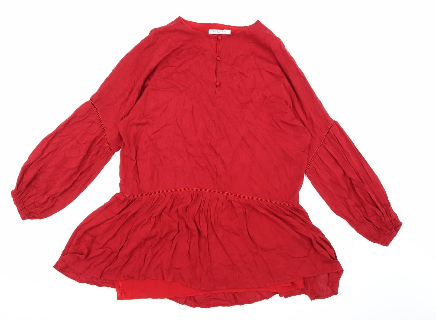 ARTLOVE Paris Womens Red   Basic Blouse Size L
